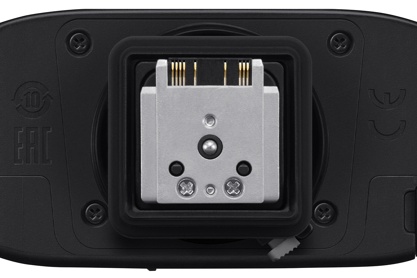 Imagem de sapata de metal com quadro lateral robusto sob o flash
