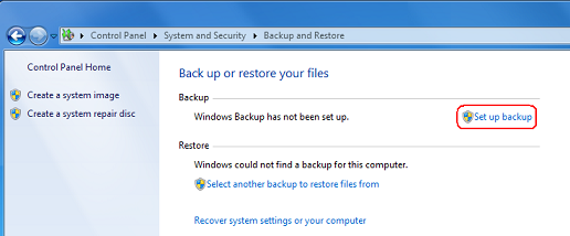Set up backup