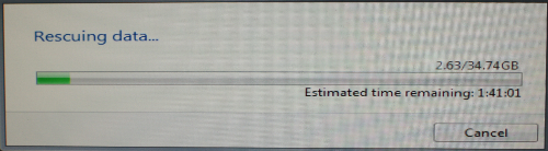 Status do salvamento de dados